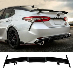 For 2018-2024 Toyota Camry Gloss Black JDM TRD Style Highkick Trunk Spoiler Wing - Picture 1 of 6