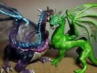 2 Safari Fog and Forest LTD Dragons Wide PVC/ABS Figures Blue Purple Green 