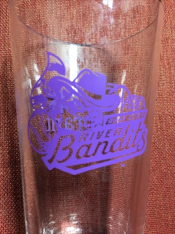 (1) VERY RARE Quad City River Bandits Glass Vibrant Bank Advertisement￼ Cover