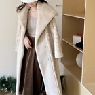 Mink Fur Lapel Collar Coat Warm Autumn and Winte Womens Overcoats Trench Jackets