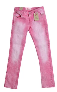 Levi's Girls Jeans 711 Stretch Denim Straight Leg Skinny Pink Pants 14 NEW - Picture 1 of 5