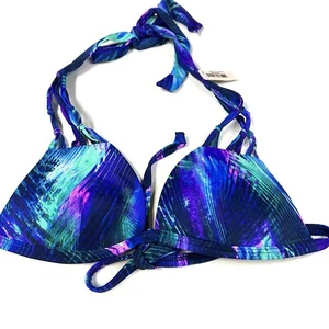 NEW PINK Victorias Secret Size XS Bikini Top Padded Halter Blue Purple #1128 - Picture 1 of 3