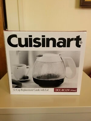 Cuisinart 12 Cup Replacement White Carafe With Lid DCC-RC12W, New In Box - Image 1 of 3