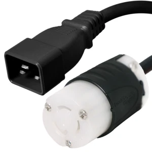 IEC C20 to L5-15R Power Cord - 1 ft, 15A/250V 14 AWG - Iron Box # IBX-1102-01 - Picture 1 of 1
