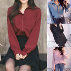Ladies Fashion Shirt Long Sleeve Large Size Top Casual Loose Solid Color