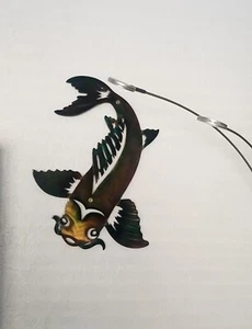 Metal Fish Wall art accent plasma cut Koi Fish home decor Plasma Cut Tropical - Picture 1 of 2
