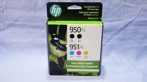 GENUINE HP 950XL Black & 951XL Color High Yield Ink Cartridges New 5 Pack 12/25 - Picture 1 of 5