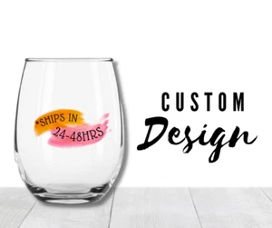 Vaso de vino personalizado sin tallos - ¡Crea tu propio texto! - Imagen 1 de 8