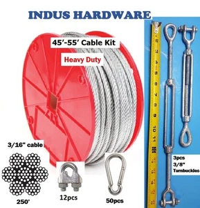 Kit de cables interiores/exterior de 55' para jaula de bateo de béisbol softbol - Imagen 1 de 7