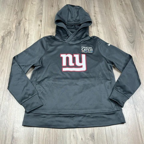 Nike Dri Fit New York Giants Crucial Catch Hoodie Pullover Sweatshirt Womens L Cover