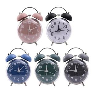 Extra Loud Twin Bells Alarm Clock With Night Light Quiet Movement Vintaged - Picture 1 of 13