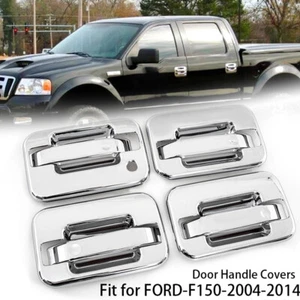 Cubierta de manija de puerta cromada de 4 puertas para Ford F150 F~150 2004~2014 con superposición de ojo de cerradura - Imagen 1 de 11