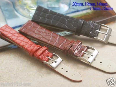 Banda de cuero genuino de 2 mm delgada ~ 20 mm, 19 mm, 18 mm, 14 mm, 13 mm, 12 mm. Correa trajes Longines Foto 1 de 3