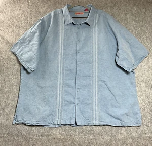 Havenera Hemd Herren 4XLT XXXXLT Blau Leinenmischung Camp Strand Rockabilly 4XL Tall - Bild 1 von 9