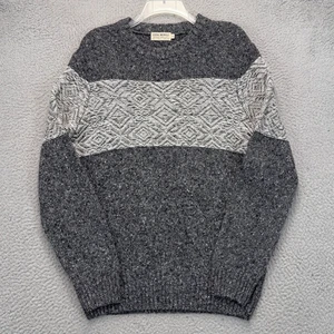 Luca Nobili Maglione Uomo Grigio Medio Geometrico Lana Pullover Maglione Casual Italia - Foto 1 di 11