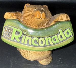 Artesania Rinconada Earthenware ~ ANNIVERSARY BEAR w/ Plaque~ HandMade Figurine - Picture 1 of 7