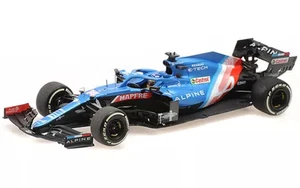 Mini car 143 Alpine F1 Team A521 Fernando Alonso Hungarian GP 2021 "MINICHAMPS" - Picture 1 of 1