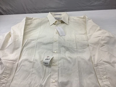 Camisa masculina Perry Ellis 16 1/2 34 35 off white algodão com botões - Imagem 1 de 4