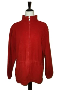Lands End VTG Mens M (38-40) Polartec Fleece Full Zip Jacket Red USA Retro Sport - Picture 1 of 18