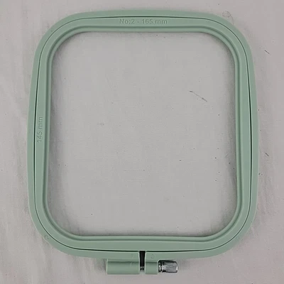 Embroidery Hoop Square No 2 7 x 7 1/2" Screw Tension 145mm x 165mm Green EUC - Image 1 of 4