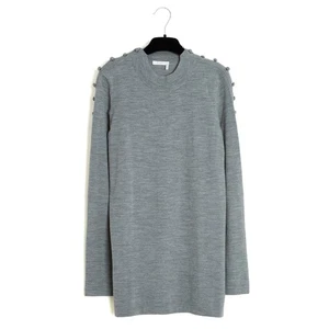 Chloé Top Pull Croquet FR38 Grey Wool Fully Buttoned Sweater UK10 US8 Chloe - Imagen 1 de 6