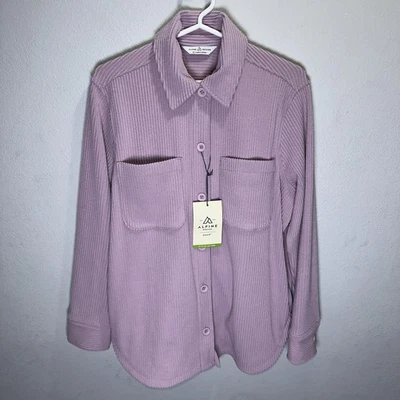Alpine Design Women's Small Wanderful Cord Shirt Jacket Workwear Buttons Violet - Image 1 of 4