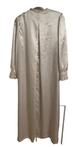 Size Small (Extra Long) Nightgown 'Bert Yelin Iris' Long Sleeve Ivory Satin - Picture 1 of 5