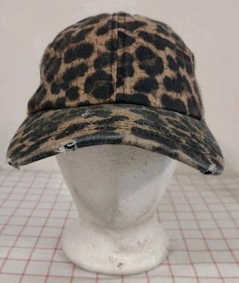 David And Young Leopard Cheetah Print Trucker Cap Hat Beige Womens Adjustable  - Image 1 of 4