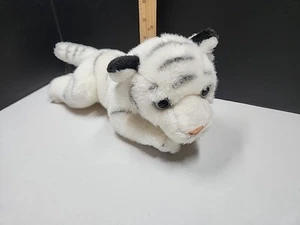 Miyoni von Aurora weißer Tiger liegend Stofftier gestreift Plüsch, blaue Augen - Bild 1 von 5