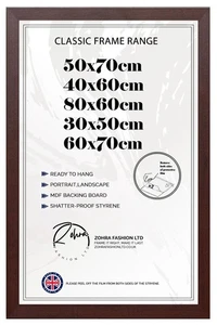 50x70 40x60cm 80x60 30x50cm 60x70cm WIDE Poster Frame for Home & Office Mahogony - Picture 1 of 9