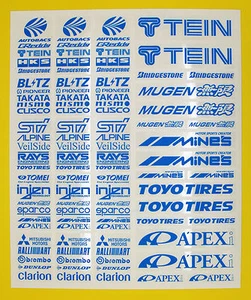 10. Maßstab RC Drift Racer Sponsor Logo HELLBLAU auf klaren Aufklebern Aufkleber - Bild 1 von 1