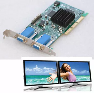 Perfect Dual Head 3D Silent Office Graphic Card Matrox G450 For 2X Displays #G19 - Picture 1 of 1
