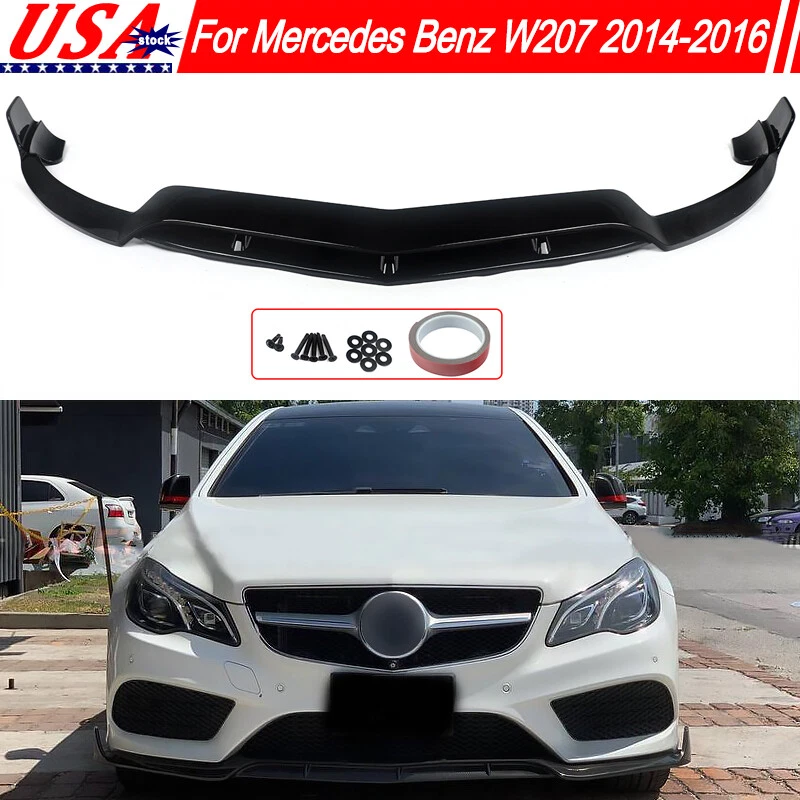 Labio divisor de parachoques delantero negro brillante para Mercedes Benz W207 C207 E400 2014-2016 Foto 1 de 4