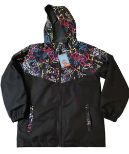 Boys Letter Print Hooded Windbreaker Jacket Fleece Lined NWT US Size 12 - Picture 1 of 10