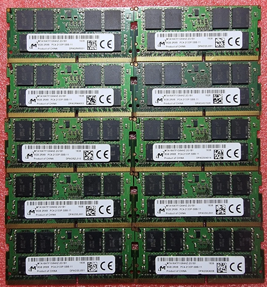 Micron Job Lot 10x8GB DDR4 PC4 2133P 2133MHz SODIMM Laptop RAM Memory 260pin - Image 1 of 1