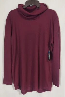 Pullover Columbia Omni-wick XL tejido gofre capucha cuello largo 1X ciruela púrpura Foto 1 de 4
