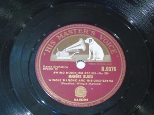 WINGIE MANONE & HIS ORCHESTRA - Manone Blues - UK 2-track 10" Vinyl Single (78) - Imagen 1 de 4
