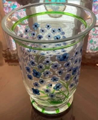 5th Fifth Avenue CRYSTAL Florita HYDRANGEA candle holder Mini VASE 6" hurricane - Image 1 of 4