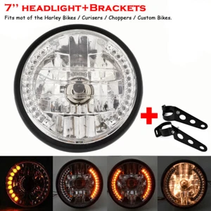 Universal 7'' Motorcycle Hi/Lo Headlight LED Turn Signal Indicators With Bracket - Bild 1 von 8