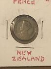 New Zealand 1933 Three Pence Coin 🇳🇿 ThreePence KM # 1