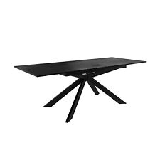 Large Black Oak Extendable Dining Table -Seats 6-8 - Carson CRS008