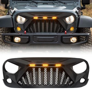 AMERICAN MODIFIED Front Goliath Grill Compatible w/ 2007-18 Jeep Wrangler JK - Picture 1 of 11