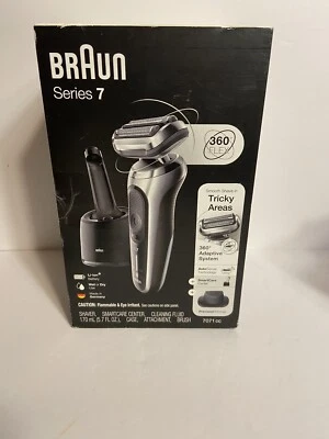 BRAUN Electric Razor Series 7 Flex 7071cc COMPLETE SET + 3 CLEANING CARTRIDGES - Image 1 of 4