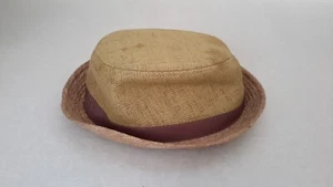 D&Y Fedora Mens Beige 100% Paper David Young Hat Style AMFD40002 Pre-owned - Picture 1 of 9