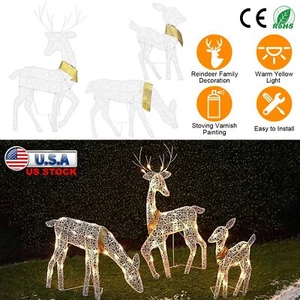 3PCS 2D Deer Christmas Holiday Yard Decoration Indoor Outdoor Garden Patio Party - Picture 1 of 13