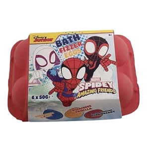 Marvel Spider Man Bath Bombs 6 Pack 50g e Gift Set for Kids Fun Fizzy Bath - Picture 1 of 10