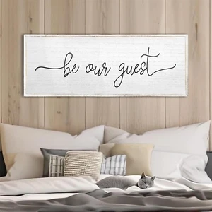 Be Our Guest Wall Decor Sign 40''×15'' Large Rustic Farmhouse Family Guest - Picture 1 of 7