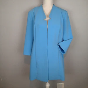 Peter Nygard Jacket Open Front Spring Romance 7SR Spa Blue Missy Size 12  - Picture 1 of 12