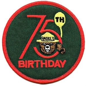 OFFICIAL SMOKEY BEAR Patch Iron-on Embroidered Birthday Gift Boy Girl Friend NEW - Picture 1 of 2
