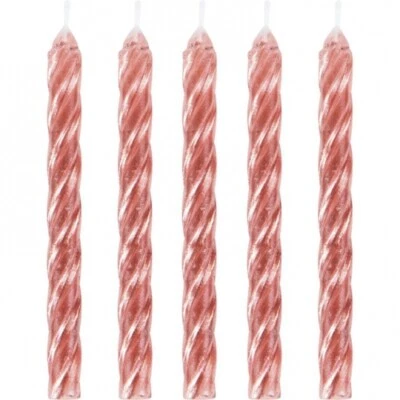 Velas espirales metálicas oro rosa 24 por paquete velas para pastel de cumpleaños de 2,5" Foto 1 de 2